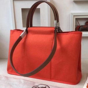 Réplique Hermès Cabag Elan Sac à Main Toile Capucine