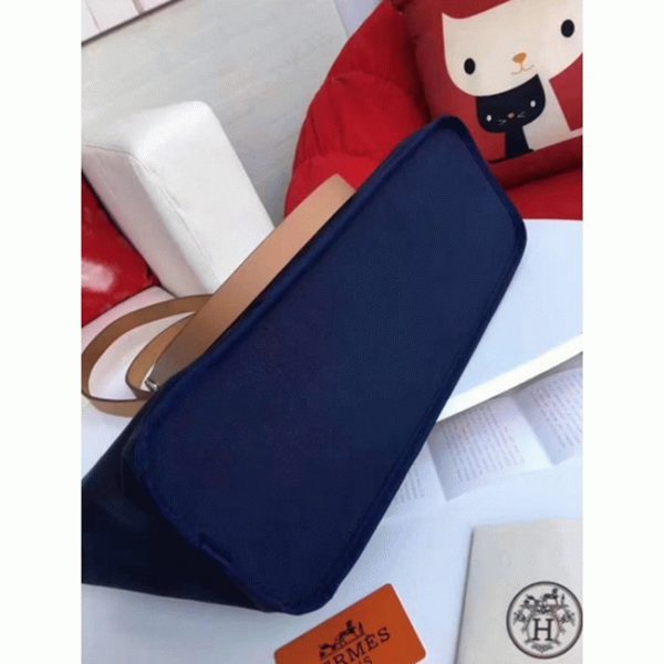Contrefaçon Hermès Cabag Elan Sac à Main Toile Bleu Foncé – Image 5