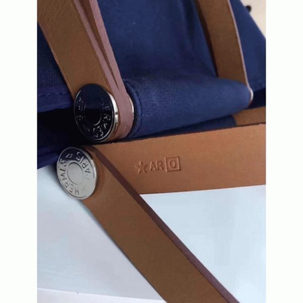 Contrefaçon Hermès Cabag Elan Sac à Main Toile Bleu Foncé – Image 7