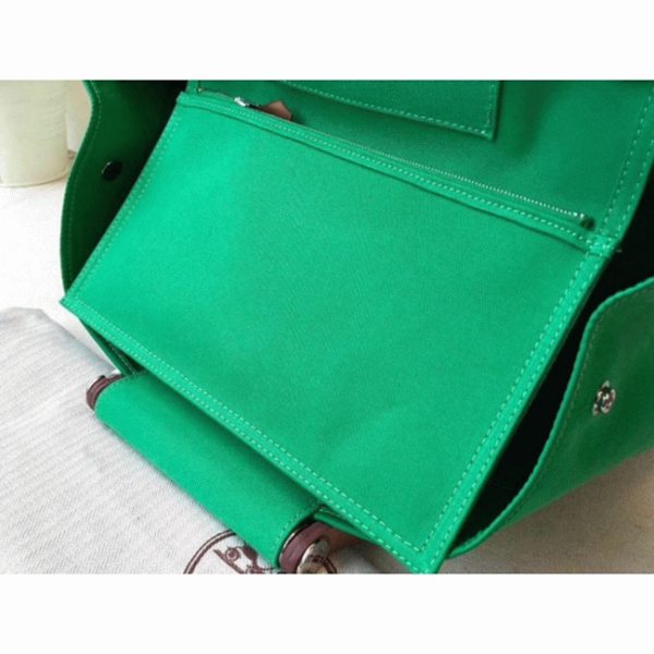 Réplique Hermès Cabag Elan Sac à Main Toile Bambou – Image 2