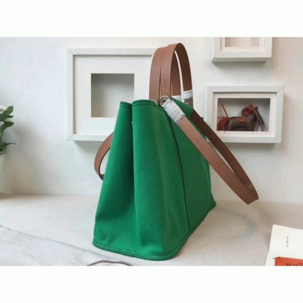 Réplique Hermès Cabag Elan Sac à Main Toile Bambou – Image 3