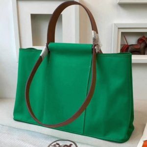 Réplique Hermès Cabag Elan Sac à Main Toile Bambou
