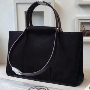 Faux Sac de Luxe Hermès Cabag Elan Sac à Main Toile Noire