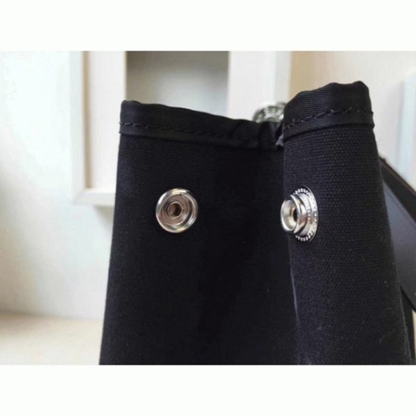 Faux Sac de Luxe Hermès Cabag Elan Sac à Main Toile Noire – Image 6