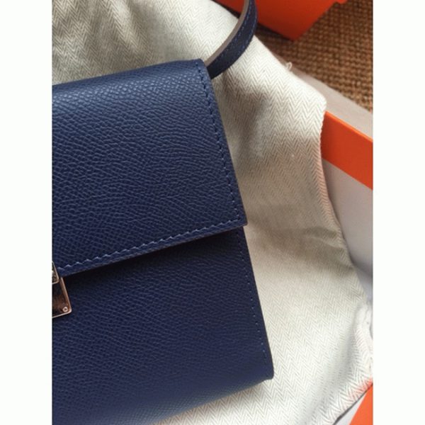 Réplique Portefeuille Hermès Clic avec Bandoulière Saphir – Image 6