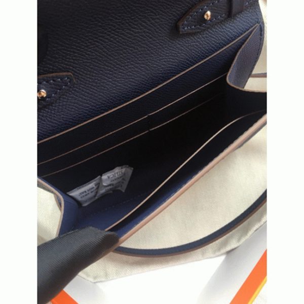 Réplique Portefeuille Hermès Clic avec Bandoulière Saphir – Image 5