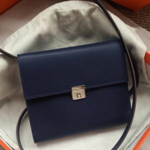 Réplique Portefeuille Hermès Clic avec Bandoulière Saphir