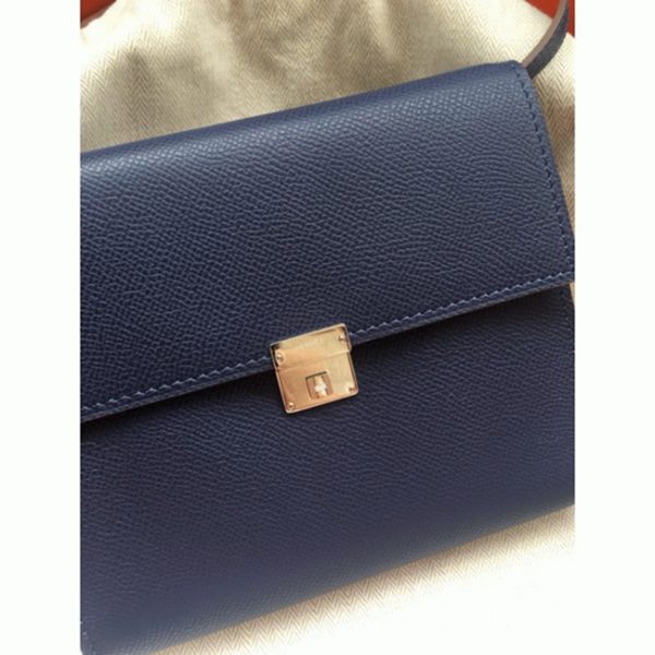 Réplique Portefeuille Hermès Clic avec Bandoulière Saphir – Image 2