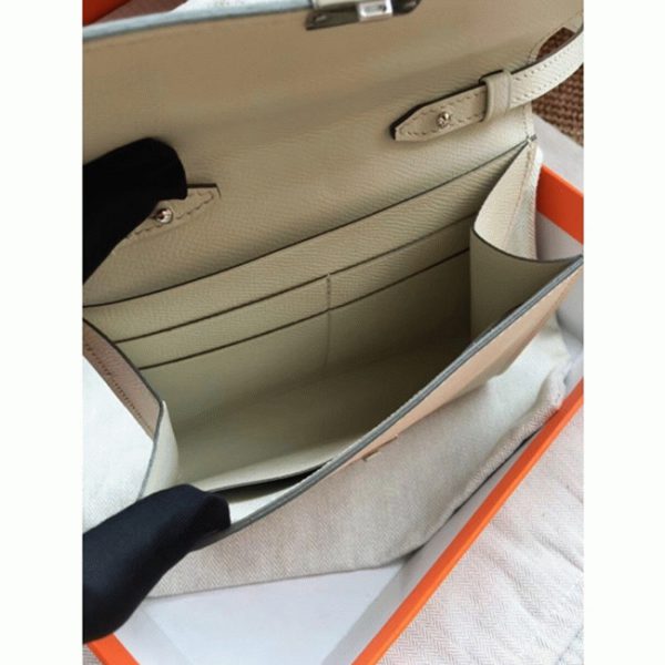 Top Contrefaçon Portefeuille Hermès Clic avec Bandoulière Blanc – Image 6