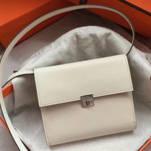 Top Contrefaçon Portefeuille Hermès Clic avec Bandoulière Blanc