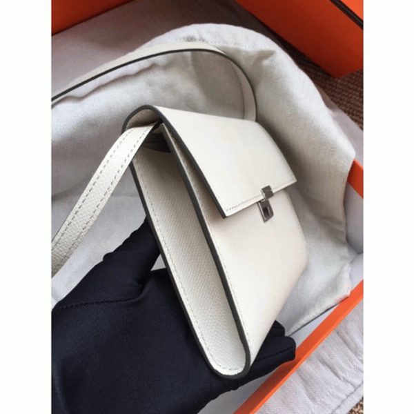 Top Contrefaçon Portefeuille Hermès Clic avec Bandoulière Blanc – Image 4