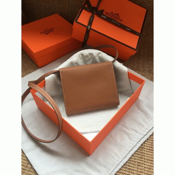 Fausse Parfaite Portefeuille Hermès Clic avec Bandoulière Marron – Image 5