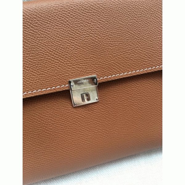 Fausse Parfaite Portefeuille Hermès Clic avec Bandoulière Marron – Image 4