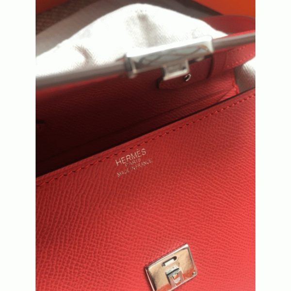 Réplique de Luxe Portefeuille Hermès Clic avec Bandoulière Rouge – Image 5