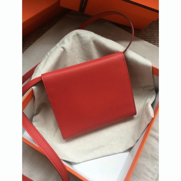 Réplique de Luxe Portefeuille Hermès Clic avec Bandoulière Rouge – Image 4