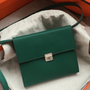 Faux Designer Portefeuille Hermès Clic avec Bandoulière Vert