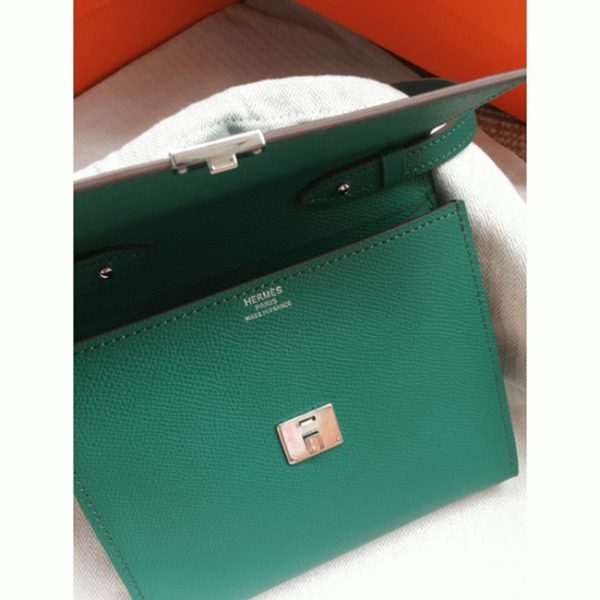 Faux Designer Portefeuille Hermès Clic avec Bandoulière Vert – Image 4
