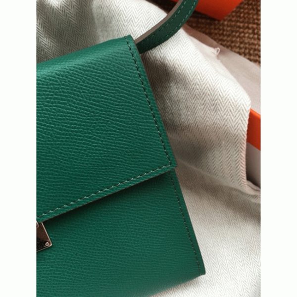 Faux Designer Portefeuille Hermès Clic avec Bandoulière Vert – Image 3