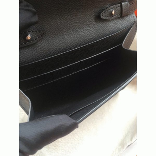 Réplique Portefeuille Hermès Clic avec Bandoulière Noir – Image 6