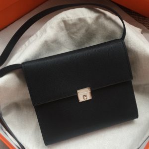 Réplique Portefeuille Hermès Clic avec Bandoulière Noir