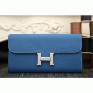 Contrefaçon Portefeuille Constance Hermès Bleu Jean