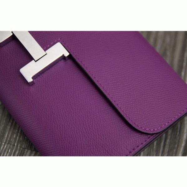 Faux Portefeuille Designer Constance Hermès Violet – Image 5