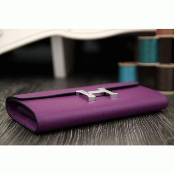 Faux Portefeuille Designer Constance Hermès Violet – Image 3