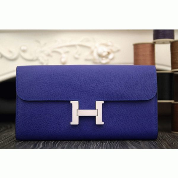 Réplique Portefeuille Constance Hermès Bleu électrique