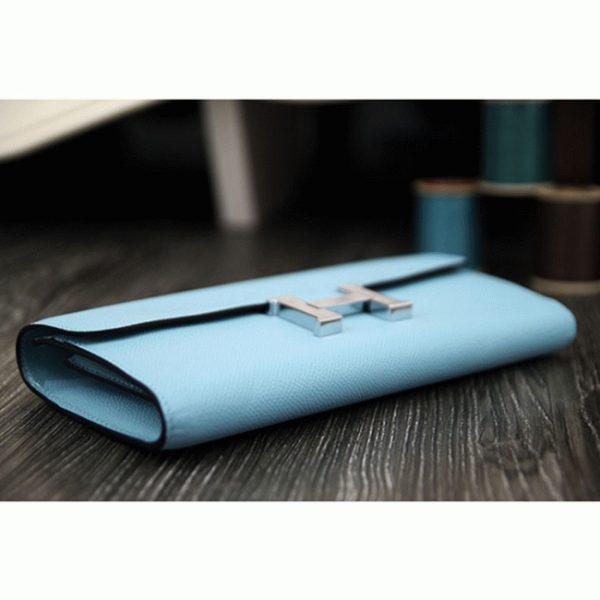 Faux Portefeuille Constance Hermès Bleu Clair – Image 8
