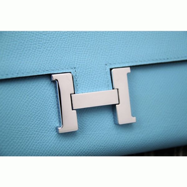 Faux Portefeuille Constance Hermès Bleu Clair – Image 7