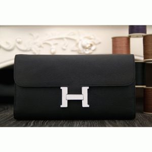 Faux Portefeuille Designer Constance Hermès Noir