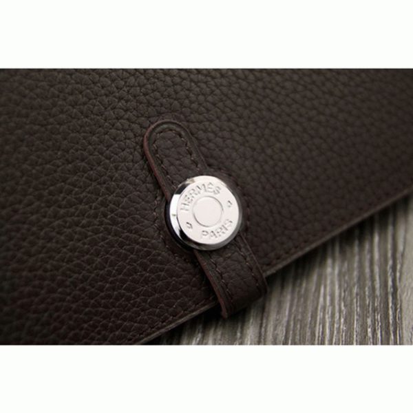 Contrefaçon Portefeuille Dogon Combine Hermès Chocolat – Image 7