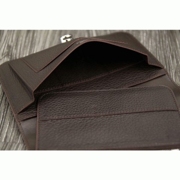 Contrefaçon Portefeuille Dogon Combine Hermès Chocolat – Image 6