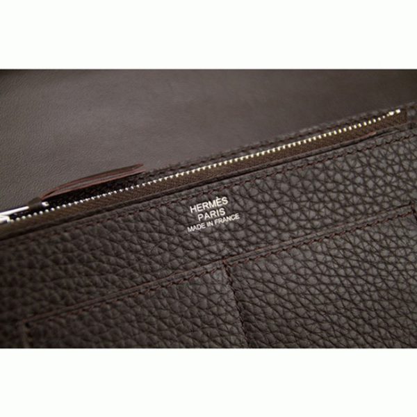 Contrefaçon Portefeuille Dogon Combine Hermès Chocolat – Image 3