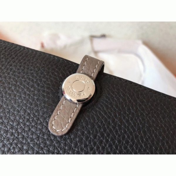 Contrefaçon Portefeuille Dogon Duo Hermès Noir/Taupe – Image 4