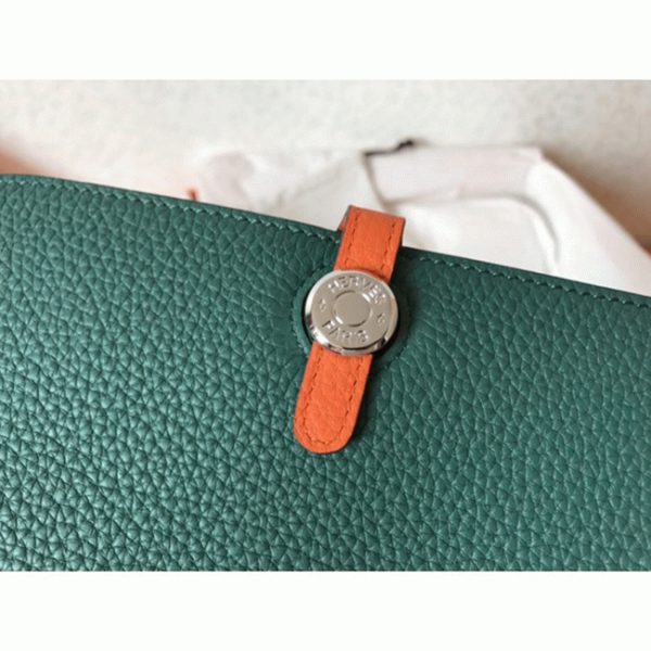 Top Faux Portefeuille Dogon Duo Hermès Malachite/Orange – Image 8