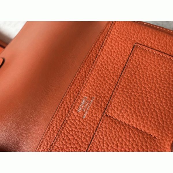 Top Faux Portefeuille Dogon Duo Hermès Malachite/Orange – Image 5