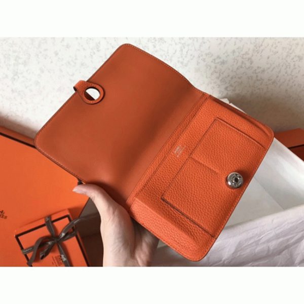 Top Faux Portefeuille Dogon Duo Hermès Malachite/Orange – Image 3
