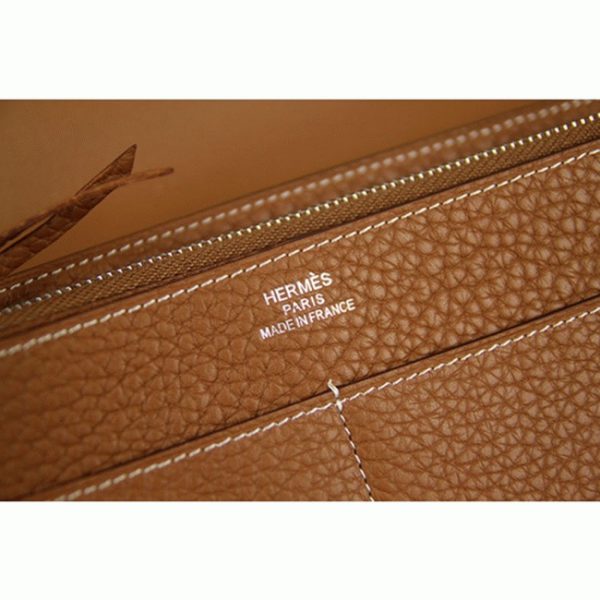 Meilleure Réplique Portefeuille Dogon Combine Hermès Marron – Image 4