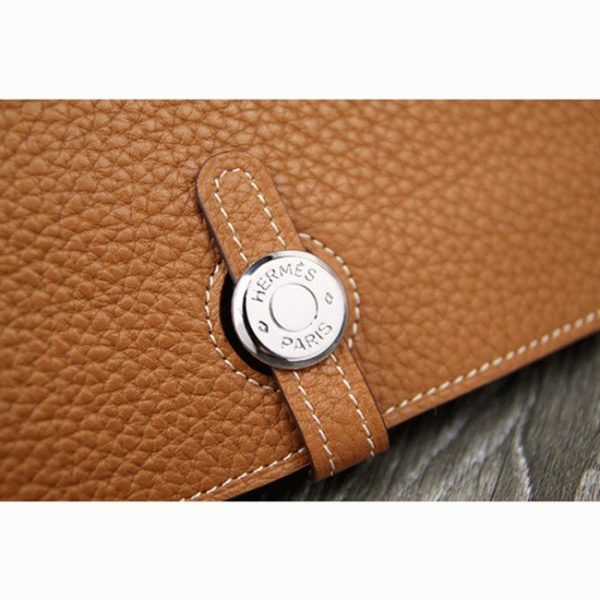 Meilleure Réplique Portefeuille Dogon Combine Hermès Marron – Image 3