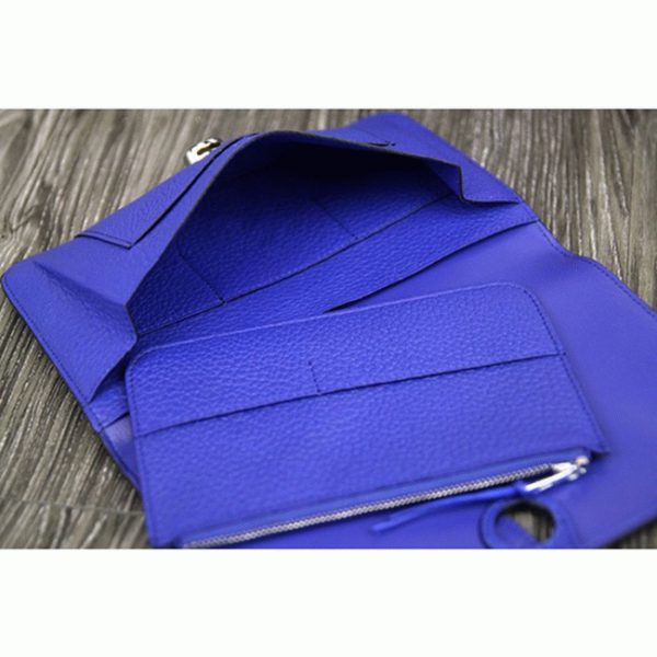 Réplique Designer Portefeuille Dogon Combine Hermès Bleu électrique – Image 6