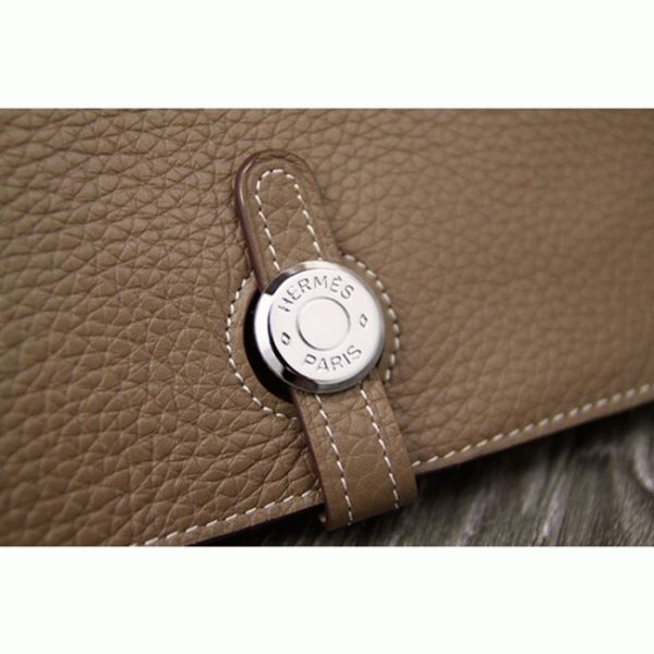 Meilleure Copie Portefeuille Dogon Combine Hermès étoupe – Image 5