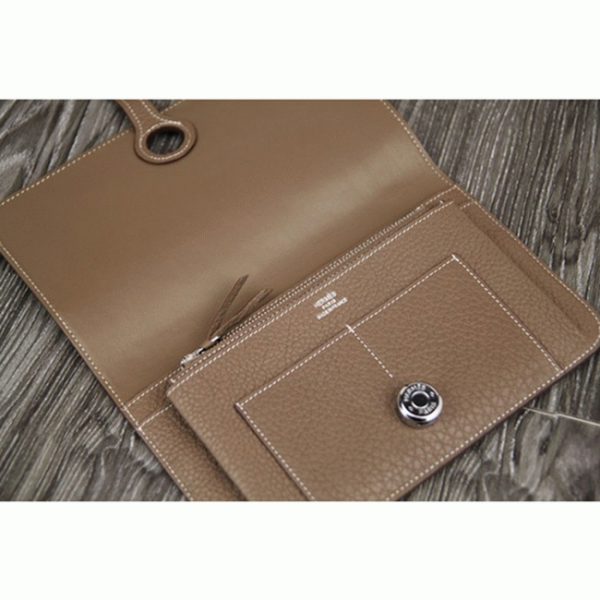 Meilleure Copie Portefeuille Dogon Combine Hermès étoupe – Image 3
