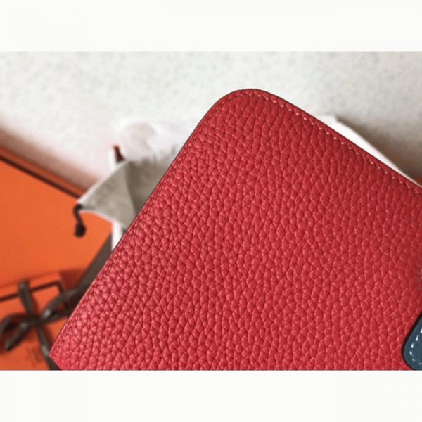 Meilleure Réplique Portefeuille Dogon Duo Hermès Rouge/Jean – Image 7