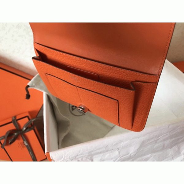 Réplique Portefeuille Dogon Duo Hermès Marron/Orange – Image 7