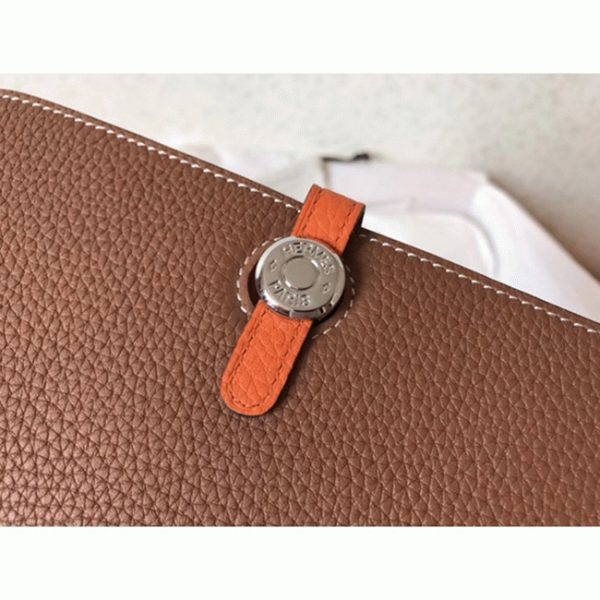 Réplique Portefeuille Dogon Duo Hermès Marron/Orange – Image 5