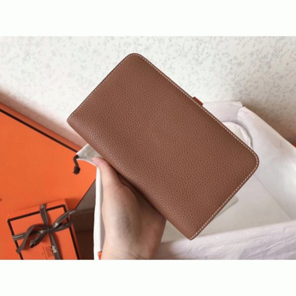 Réplique Portefeuille Dogon Duo Hermès Marron/Orange – Image 2
