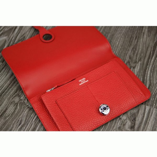 Réplique AAA Portefeuille Dogon Combine Hermès Rouge – Image 7