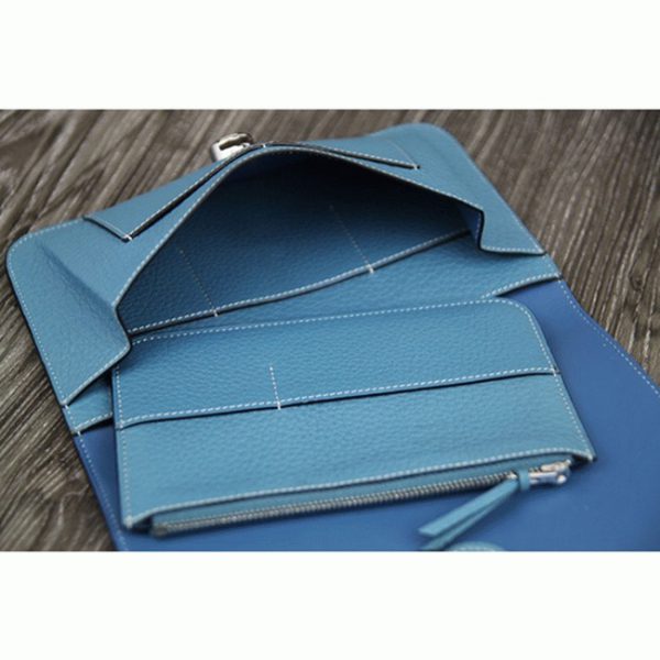 Réplique Portefeuille Dogon Combine Hermès Bleu Jean – Image 3