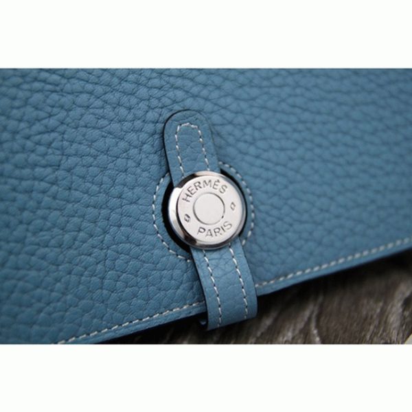 Réplique Portefeuille Dogon Combine Hermès Bleu Jean – Image 2